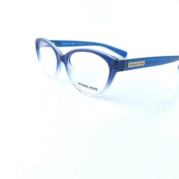 New Michael Kors Frames Blue Clear Acetate Eyeglasses Cat Eye MK8021 3122 50 mm - Picture 4 of 15
